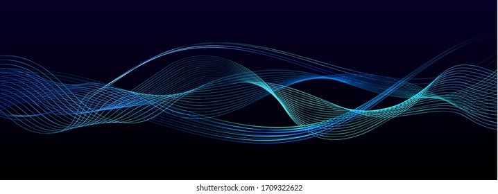 Shapes created with lines in the space. Creative neon colors. Modern abstract background.