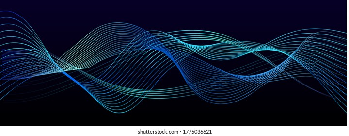 Shapes created with lines in the space. Creative neon colors. Modern abstract background.