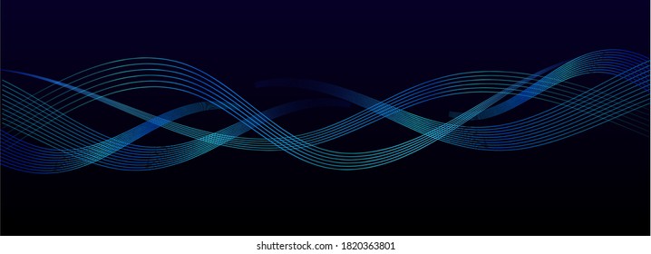 Shapes created with lines in the space. Creative neon colors. Modern abstract background.