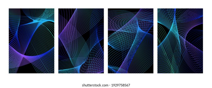 Shapes created with lines in the space. Creative neon colors. Modern abstract background.