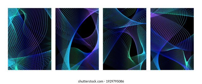 Shapes created with lines in the space. Creative neon colors. Modern abstract background.