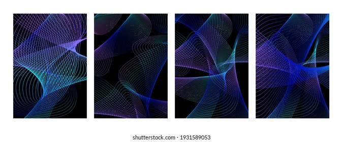 Shapes created with lines in the space. Creative neon colors. Modern abstract background.