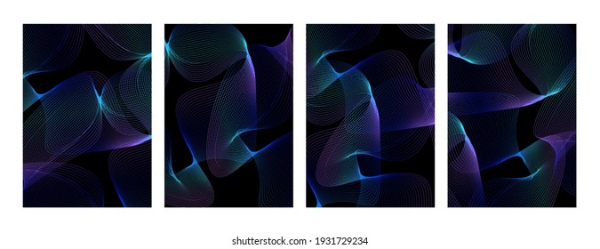 Shapes created with lines in the space. Creative neon colors. Modern abstract background.
