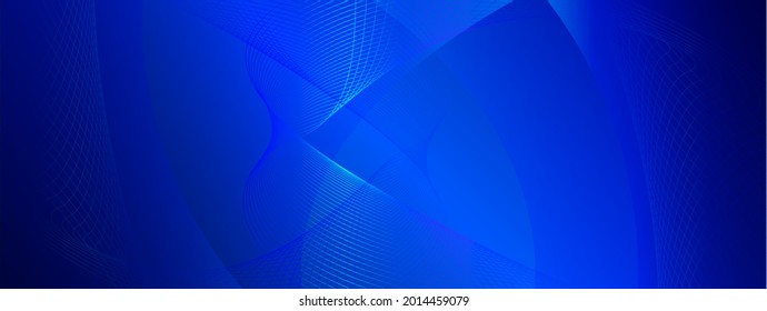 Shapes created with lines in the space. Creative blue colors. Modern abstract background.