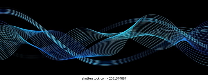 Shapes created with lines in the space. Creative neon colors. Modern abstract background.