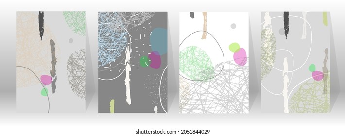 Shapes created with lines in the space. Creative colors. Modern abstract background.