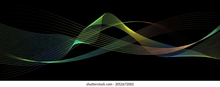 Shapes created with lines in the space. Creative neon colors. Modern abstract background.