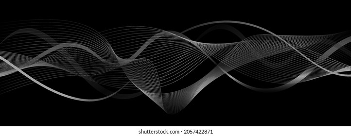 Shapes created with lines in the space. Creative neon colors. Modern abstract background.