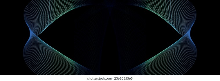 Shapes created with lines in the space. Creative neon colors. Modern abstract background.