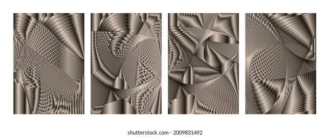 Shapes created with lines in the space. Modern abstract background.