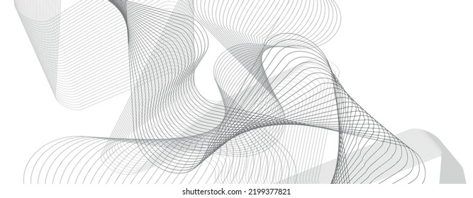 Shapes created with lines in the space. Modern abstract background.