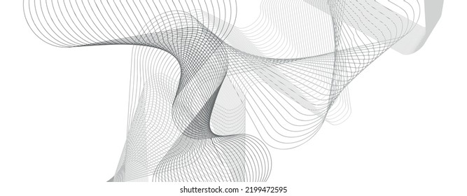 Shapes created with lines in the space. Modern abstract background.