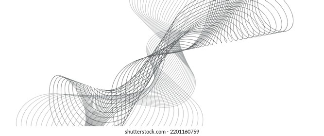 Shapes created with lines in the space. Modern abstract background.