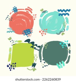Shapes design element abstract liquid gradient geometric modern splash halftone wavy set for text copy space or fluid graphic curvy colourful vector background, idea of backdrop for flyer or brochure
