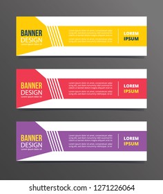 shapes dotted angle on left style banner template design with horizontal advertising banner space for text vector illustration