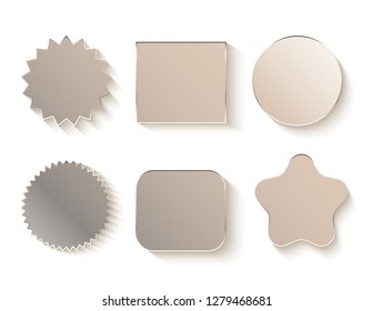 Shapes empty stickers square, circle, star