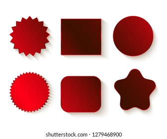 Shapes empty stickers square, circle, star