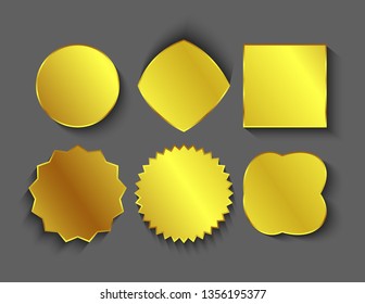 Shapes empty stickers square, circle, star