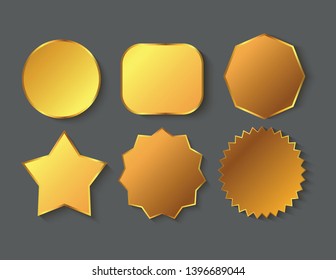 Shapes empty stickers square, circle, star