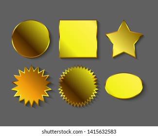 Shapes empty stickers square, circle, star
