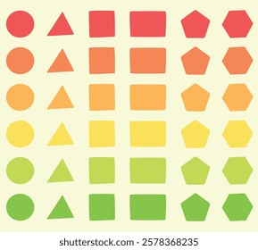 shapes, geometric figures, circle, triangle, square, pentagon, hexagon