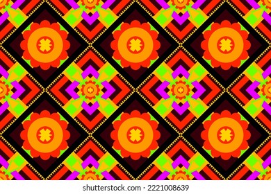 shapes geometric oriental seamless pattern fabric pattern  Illustration design for background, wrapping,wallpaper, clothing, cloth, pixel, batik, doormat. Vector illustration Ethic pattern design.