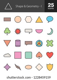 Shapes & Geometry Filled Line Icons