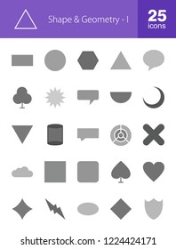 Shapes & Geometry Flat Greyscale Icons