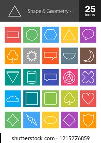 Shapes & Geometry Line Multicolor B/G Icons