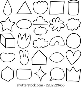 Shapes Hand Drawn Doodle Line Art Stock Vector (Royalty Free ...