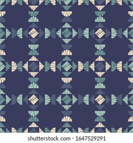 Formen mit Schraffur. Ethnische Boho-Ornament. Nahtloses Muster. Stammesmotiv. Vektorillustration-Illustration für Webdesign oder Print.