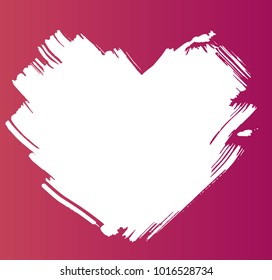 Shapes of hearts. Hand drawn brushstroke. Vector