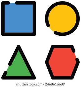 shapes icon with flat outline style