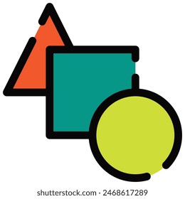 Icono de Formas con estilo de contorno plano
