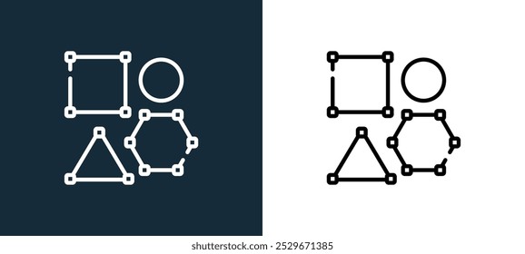 shapes icon isolated on white and black colors. shapes outline linear vector icon from vector edition collection for mobile apps, web and ui.