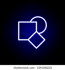 shapes icon in neon style. Can be used for web, logo, mobile app, UI, UX
