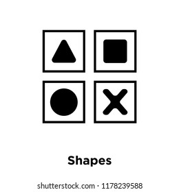 Shapes icon vector isolated on white background, logo concept of Shapes sign on transparent background, filled black symbol
