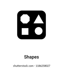 Shapes icon vector isolated on white background, logo concept of Shapes sign on transparent background, filled black symbol