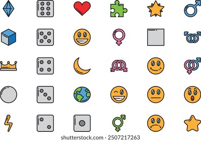 Shapes icons collection is a vector illustration with editable stroke.