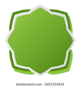 Shapes of Islamic ornament frames and badges in a green gradient