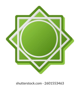 Shapes of Islamic ornament frames and badges in a green gradient