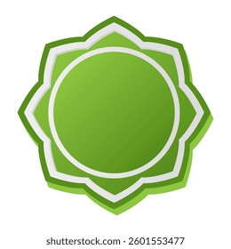 Shapes of Islamic ornament frames and badges in a green gradient