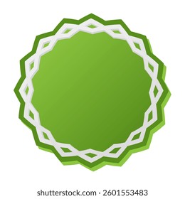 Shapes of Islamic ornament frames and badges in a green gradient