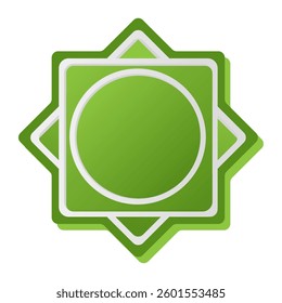Shapes of Islamic ornament frames and badges in a green gradient