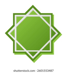 Shapes of Islamic ornament frames and badges in a green gradient