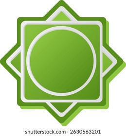 Formas de marcos de adornos islámicos e insignias en un gradiente verde