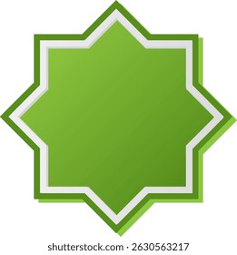 Shapes of Islamic ornament frames and badges in a green gradient
