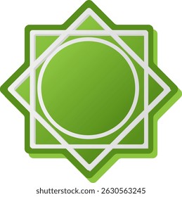 Shapes of Islamic ornament frames and badges in a green gradient