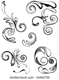 shapes of leaves and branches with a style round