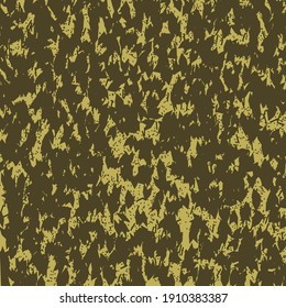 Shapes like leaves, unevenly spread on a flat surface. Pattern in khaki and yellow, for camouflage fabrics.